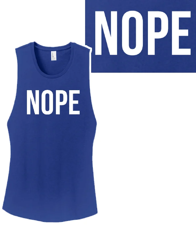 NOPE - Blue Or White District Apparel Women's Muscle Tank Top