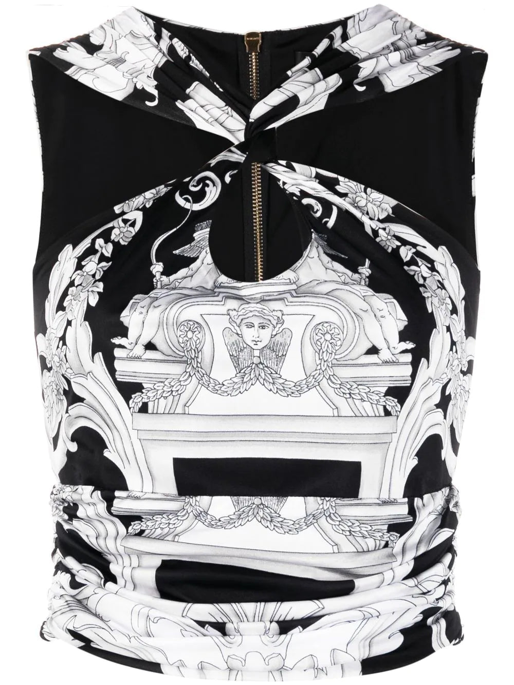 Versace Silver Baroque Crop Top