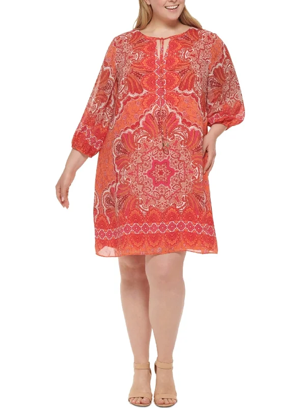 Women's Printed Dress,Coral