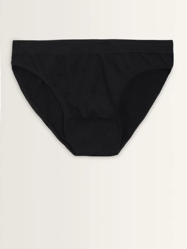 Superstar Black Seam-Free Bikini Brief