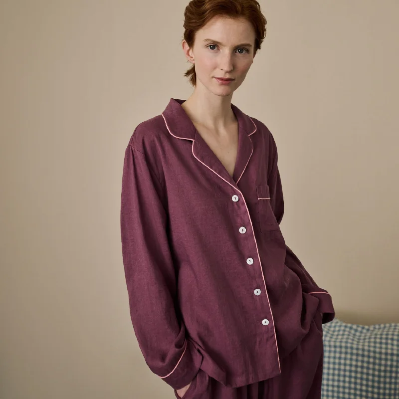 Fresh Fig Linen Pajama Shirt