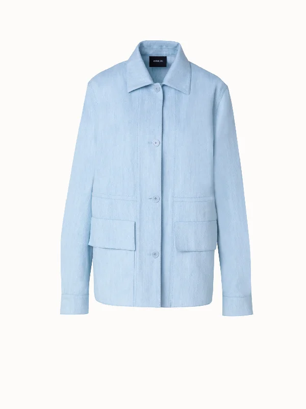 Cotton Denim Oversize Shirt Jacket